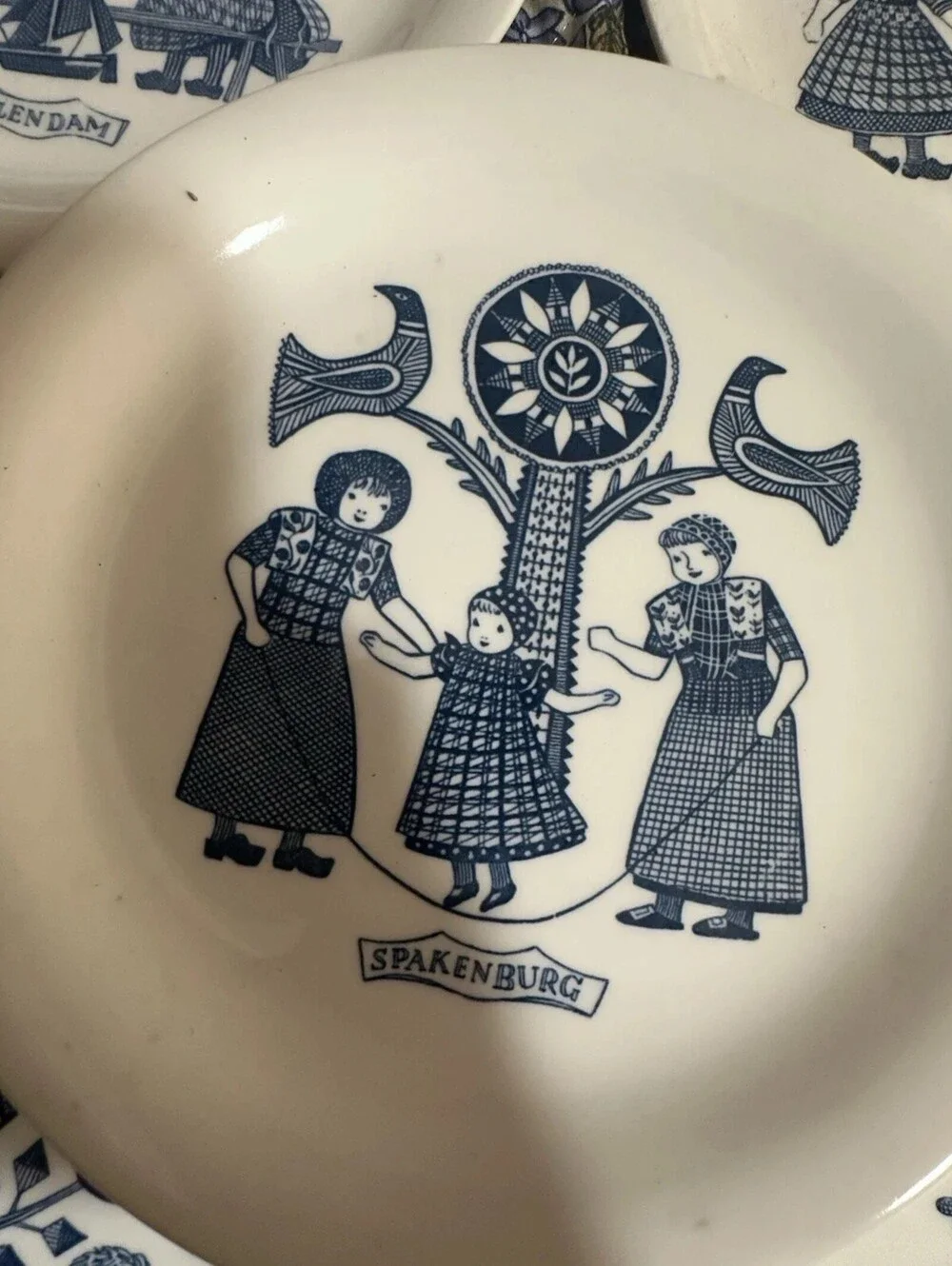 Vintage Royal Sphinx Maastricht Dutch Folk Art Plates Set 5 Scandinavian Holland